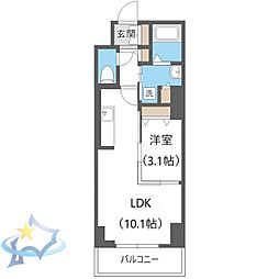レジディア南一条 1LDKの間取図画像