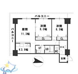 グレイスコート桑園 2LDKの間取図画像