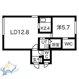 アートパーク2 1LDKの間取図画像