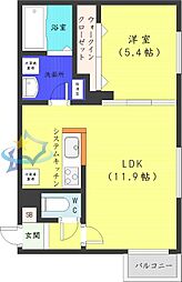 ange-sentier 1LDKの間取図画像