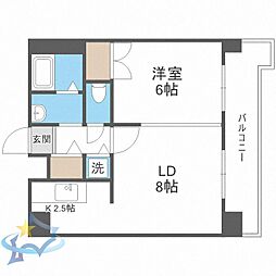 ノーザンヒルズ南10条 1LDKの間取図画像
