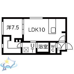 RESTSON旭山公園通 1LDKの間取図画像