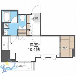 プライムメゾン大通公園 ワンルームの間取図画像