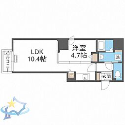 ビッグタワー大通公園 1LDKの間取図画像