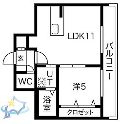 ブロス・ラ・リベルタ 1LDKの間取図画像