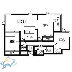 ルピナス宮の森 3LDKの間取図画像