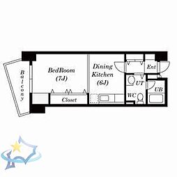 アピレ21 1DKの間取図画像