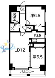 ラディア近代美術館前 2LDKの間取図画像