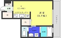 ラフィネタワー札幌南3条 1Kの間取図画像