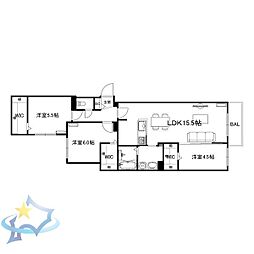 札幌市中央区南十条西13丁目マンション 3LDKの間取図画像