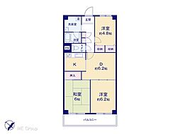 ハイラーク川口 3DKの間取図画像