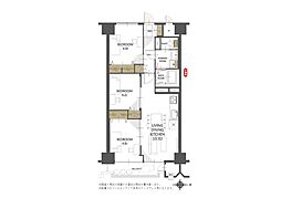 いづみハイツ竹の塚 3LDKの間取図画像