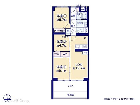 3LDK 間取り