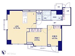 コスモ向島 2LDKの間取図画像