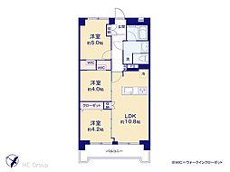 城北公園ハイツ 3LDKの間取図画像