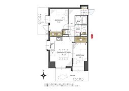 ダイアパレス田端 2DKの間取図画像