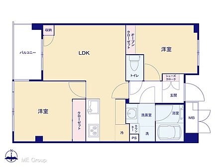 2LDK 間取り