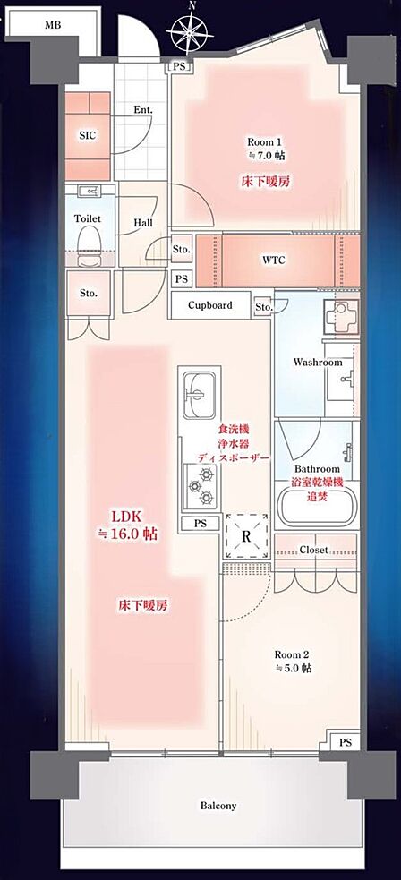 2LDK 間取り