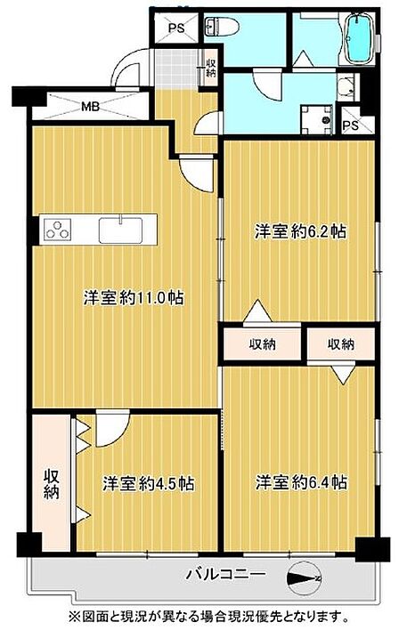 3LDK 間取り