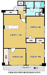 川口サマリヤマンション 3LDKの間取図画像