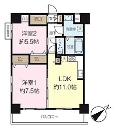 文京千石サニーコート 2LDKの間取図画像