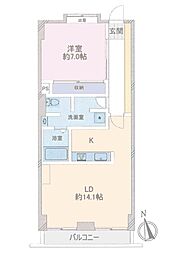 グランドメゾン藤沢 1LDKの間取図画像