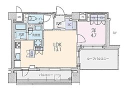 ジオ新宿百人町 1LDKの間取図画像