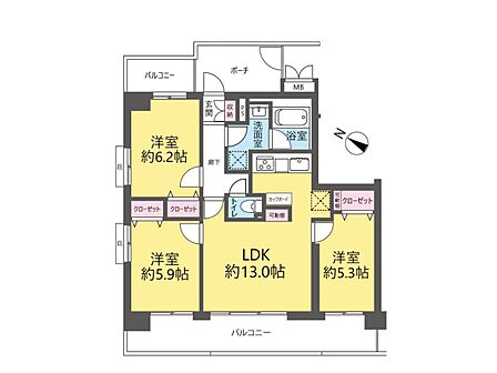 3LDK 間取り