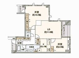 東新宿レジデンシャルタワー 1LDKの間取図画像
