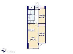 清桜ハイツ 2LDKの間取図画像