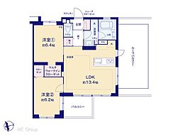 レ・ジェイド上北沢 2LDKの間取図画像