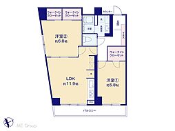 プリンスマンション 2LDKの間取図画像