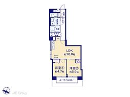 ライオンズマンション中野弥生町 2LDKの間取図画像