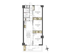 東武鶴瀬西口サンライトマンション 3LDKの間取図画像