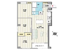ワラビスカイハイツ 3LDKの間取図画像