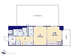 パレステージ西新井みどり公園 1DKの間取図画像
