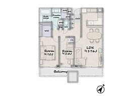 ステーションガーデンタワー 2LDKの間取図画像