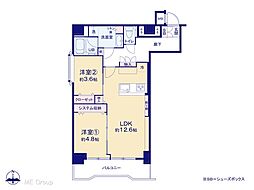 クレール池袋 2LDKの間取図画像