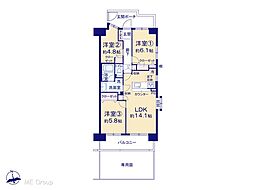 東急ドエルアルス戸田 3LDKの間取図画像