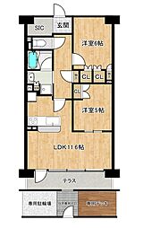 ファインエクストラシティ 2LDKの間取図画像