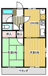サクラハイツ 2DKの間取図画像