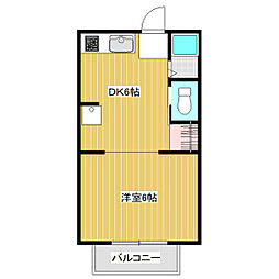 オベント森 1DKの間取図画像
