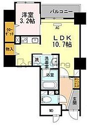 リーブル博多駅前 1LDKの間取図画像