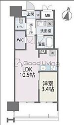RJRプレシア百年橋 1LDKの間取図画像