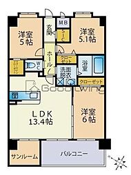 Eteruno(エテルノ) 3SLDKの間取図画像