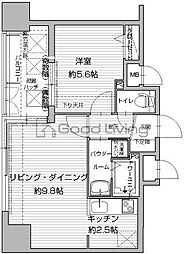 アクタス渡辺通パークシティ 1LDKの間取図画像