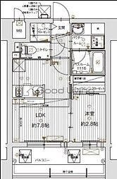 グランフォーレプライム千早 1LDKの間取図画像