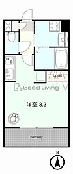 メイクス博多石城 ワンルームの間取図画像