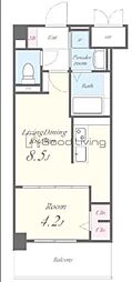 エルグランド東比恵 1LDKの間取図画像