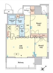 RJRプレシア大橋駅前 2LDKの間取図画像